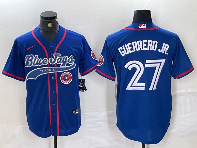 Men Toronto Blue Jays #27 Guerrero jr Blue Jointly 2024 Nike MLB Jersey style 3->youth nfl jersey->Youth Jersey